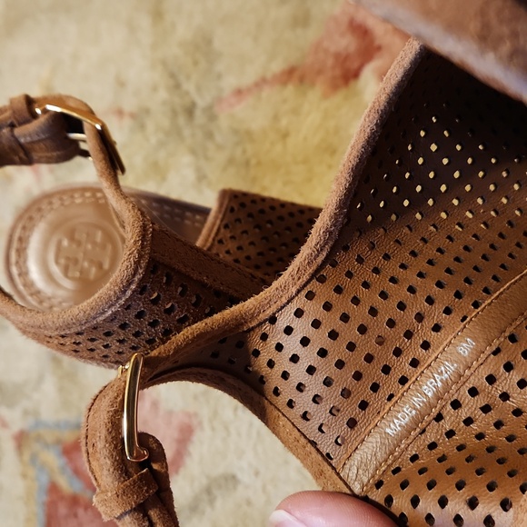 TORY BURCH Jesse perforated brown suede strapped bootie, 8 M - Picture 7 of 11